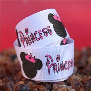 Mouse Head  Ribbon - White Princess